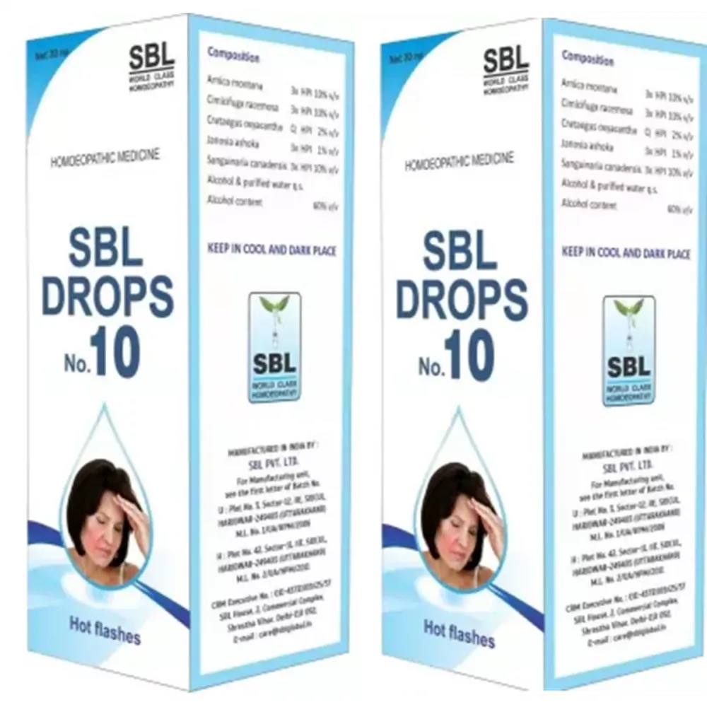 SBL Drops No 10 Hot flashes (30ml, Pack of 2)